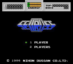 Seicross title screen for NES
